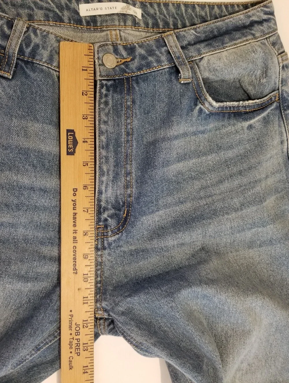 Altar'd State Wide Leg High Rise Jeans Women’s 30 Light Wash Blue Distressed